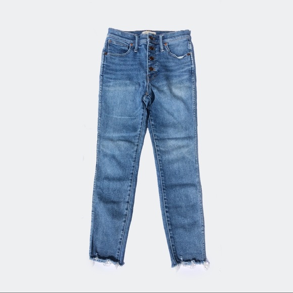 Madewell 10” High Rise Skinny Jeans Button Front Edition Size 27” - Picture 3 of 6